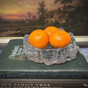 IITTALA Finland Crystal Icicle Dish / Candle Holder designed by Tapio Wirkkala